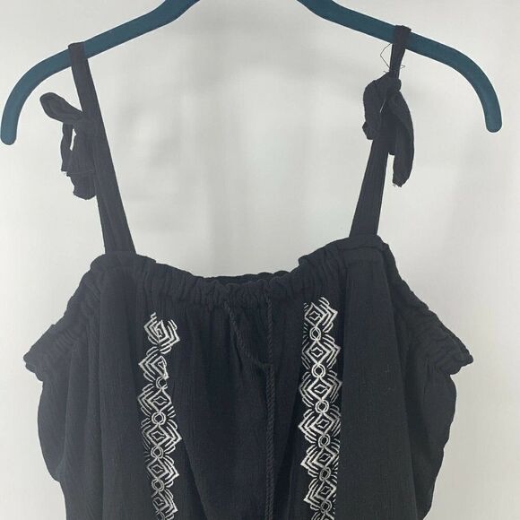 A Glow Maternity Black Embroidered Top Large - Picture 3 of 7